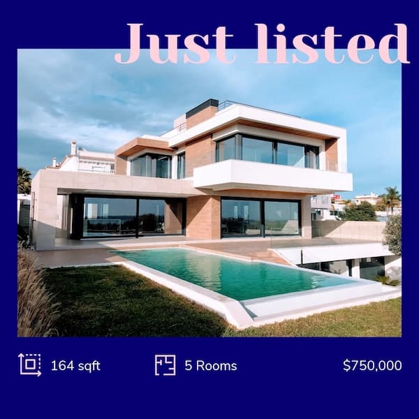 Professional Facebook post template for real estate