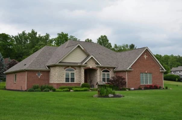 House with grey overcast sky